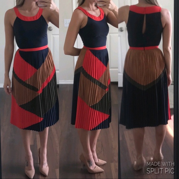 Romeo & Juliet Couture Other - Vibrant multicolor geometric pleated dress